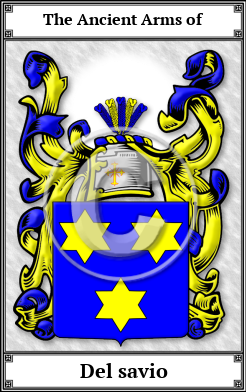 Del savio Family Crest Download (JPG)  Book Plated - 150 DPI